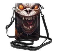 Whjssf Petit sac à main pour téléphone portable 19,3 x 12,4 cm citrouille légère monstre imprimé monstre en cuir pour femme, parfait pour la marche, le camping