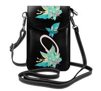 Whjssf Petit sac à main pour téléphone portable 19,3 x 12,4 cm en cuir imprimé halo de fleurs pour femme, parfait pour la marche, le camping