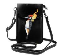 WHJSSF Petit sac à main pour téléphone portable 19,3 x 12,4 cm en cuir imprimé pic brûlant étui à rabat pour femme, parfait pour la marche, le camping