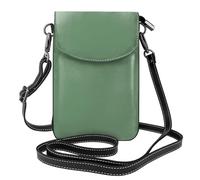Whjssf Petit sac à main pour téléphone portable 19,3 x 12,4 cm, étui à rabat en cuir imprimé vert melon d'hiver pour femme, parfait pour la marche, le camping