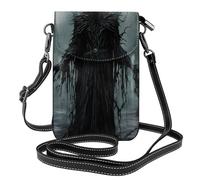Whjssf Petit sac à main pour téléphone portable 19,3 x 12,4 cm Monster In The Woods en cuir imprimé étui à rabat pour femme, parfait pour la marche, le camping