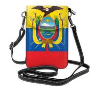 Whjssf Petit sac à main pour téléphone portable 19,3 x 12,4 cm, motif drapeau de l'Équateur, étui à rabat en cuir pour femme, parfait pour la marche, le camping