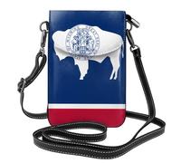 Whjssf Petit sac à main pour téléphone portable 19,3 x 12,4 cm, motif drapeau de l'État du Wyoming, étui à rabat en cuir pour femme, parfait pour la marche, le camping