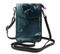 Whjssf Petit sac à main pour téléphone portable 19,3 x 12,4 cm, motif monstre sous la mer, étui à rabat en cuir pour femme, parfait pour la marche, le camping