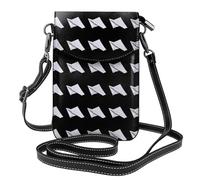 Whjssf Petit sac à main pour téléphone portable 19,3 x 12,4 cm plié en papier blanc imprimé en cuir pour femme, parfait pour la marche, le camping