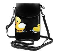 WHJSSF Petit sac à main pour téléphone portable 19,3 x 12,4 cm Poor Little Yellow Duck Étui à rabat en cuir imprimé pour femme, parfait pour la marche, le camping