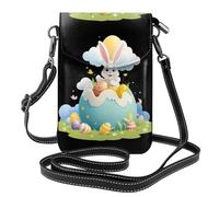WHJSSF Petit sac à main pour téléphone portable 19,3 x 12,4 cm, œuf de Pâques paradis sur les nuages, étui à bandoulière en cuir imprimé pour femme, parfait pour la marche, le camping