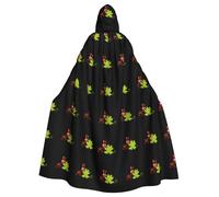WHJSSF Petite fourmi tenant une feuille d'érable imprimé Halloween Cape à capuche pour adultes pour diverses fêtes et carnaval