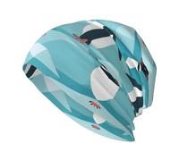 WHJSSF Pingouin Antarctique Ice Pattern Adulte Mode Bonnet tricoté élastique chaud pour homme et femme Noir