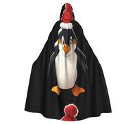 WHJSSF Pingouin portant un chapeau Cape à capuche pour adulte avec nœud papillon pour fêtes costumées, cosplay
