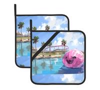 WHJSSF Pool Fun Ball Lot de 2 tapis d'isolation carrés pour enlever le couvercle de cuisine, fours à micro-ondes, fours avec corde de suspension latérale