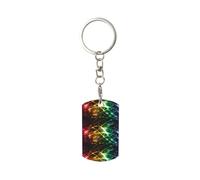 WHJSSF Porte-clés rectangulaire en métal avec notes de musique colorées