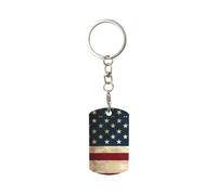 WHJSSF Porte-clés rectangulaire en métal drapeau américain