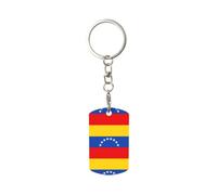 WHJSSF Porte-clés rectangulaire en métal Drapeau du Venezuela
