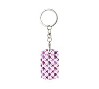 WHJSSF Porte-clés rectangulaire en métal Motif caniche Violet