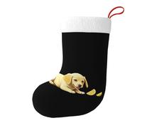 Whjssf Puppy Eating Lemon Picture Chaussettes de Noël imprimées recto-verso pour décoration d'intérieur