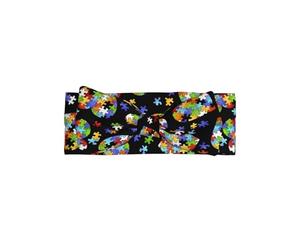 WHJSSF Puzzle de sensibilisation à l'autisme - Imprimé cœur - Nœud pour bébé - Accessoires de photo pour nouveau-né - Doux et extensible - Accessoires pour cheveux de fête