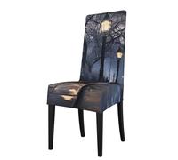 WHJSSF Red Phone Booth London Street Prints Housse de protection pour chaise de salle à manger - Doux, confortable, infroissable, élastique, s'adapte à la plupart des chaises sans accoudoirs