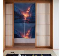 WHJSSF Rideau de porte imprimé Fire Blooming in the Glacier - Pour cuisine, salle de bain, chambre - 86,4 x 142,2 cm