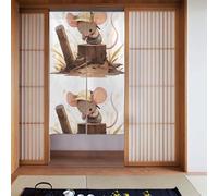 WHJSSF Rideau de porte imprimé « The Little Mouse Making Faces » - Pour cuisine, salle de bain, chambre - 86,4 x 142,2 cm