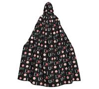 WHJSSF Rose is saying I love you Prints Cape à capuche pour adulte avec nœud papillon pour fêtes costumées, cosplay