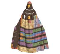 WHJSSF Tableau périodique des éléments Impression Halloween Cape à capuche pour adulte pour diverses fêtes et carnaval