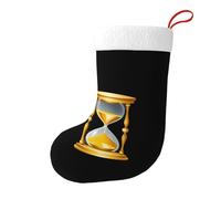 Whjssf Tableau sablier doré imprimé double face chaussettes de Noël pour décoration d'intérieur de grande capacité