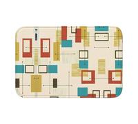 WHJSSF Tapis de bain à ourlet imprimé moderne du milieu du siècle - 101,6 x 152,4 cm - Polyester de haute qualité - Couverture durable pour salle de bain, meuble-lavabo et suites d'invités