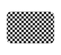 WHJSSF Tapis de bain en polyester de haute qualité antidérapant et résistant à la décoloration pour salle de bain, coiffeuse et suites d'invités - Noir et blanc - 101,6 x 152,4 cm