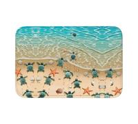 WHJSSF Tapis de bain en polyester de haute qualité antidérapant et résistant à la décoloration pour salle de bain, coiffeuse et suite d'invités Motif tortue et étoiles de mer 101,6 x 152,4 cm