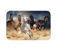 WHJSSF Tapis de bain en polyester de haute qualité antidérapant et résistant à la décoloration pour salle de bain, coiffeuse et suites d'invités Motif cheval coureur dans le désert 101,6 x 152,4 cm