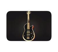 WHJSSF Tapis de bain en polyester de haute qualité pour salle de bain, meuble-lavabo et suites d'invités Motif guitare Noir 101,6 x 152,4 cm