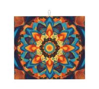 WHJSSF Tapis de séchage absorbant pour comptoir de cuisine Motif mandala kaléidoscope pour une utilisation comme égouttoir pour garder vos comptoirs au sec