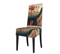 WHJSSF The Dinosaur Looking Out Housse de protection pour chaise de salle à manger - Doux, confortable, infroissable, élastique qui s'adapte à la plupart des chaises sans accoudoirs