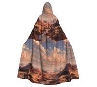 WHJSSF The Golden Red Desert Pattern Cape à capuche pour adulte avec nœud papillon pour fêtes costumées, cosplay