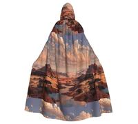 WHJSSF The Golden Red Desert Prints Cape à capuche pour adulte - Très grande cape à capuche sans fermeture éclair
