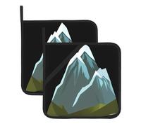 WHJSSF The highest mountain Prints Lot de 2 tapis de cuisson isolants carrés épais et durables pour isolation thermique pour micro-ondes, four et barbecue en plein air