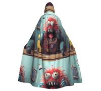 WHJSSF The Little Monster Calling Prints Cape à capuche pour adulte pour jeux de rôle, costumes de scène, fêtes Facile d'entretien
