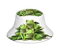 WHJSSF Three Little Frogs Chapeau bob réfléchissant - Protection solaire réversible, léger, respirant, pliable pour homme et femme, noir
