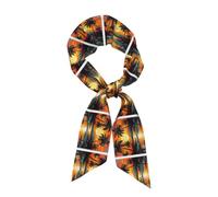 WHJSSF Tropical Beach Palm Tree Sunset Printed Écharpe tendance pour femme Style polyvalent Doux et soyeux pour les rendez-vous, les voyages