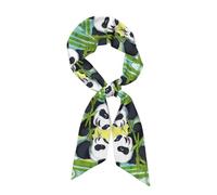 WHJSSF Two Happy Pandas Écharpe tendance pour femme Style polyvalent Doux et soyeux pour les rendez-vous, les voyages