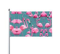 WHJSSF Un flocage de flamants roses imprimés drapeaux de décoration extérieure - Couvre-lit en polyester vif pour cour, terrasse et fête