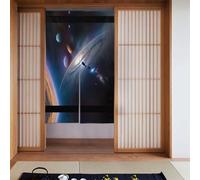 WHJSSF Un univers fascinant - Rideau de porte imprimé - Pour cuisine, salle de bain, chambre - 86,4 x 142,2 cm