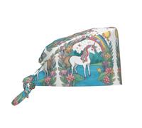 WHJSSF Unicorns by The River Prints Bonnet de travail de nettoyage pour homme et femme Réglable absorbant la transpiration respirant Noir