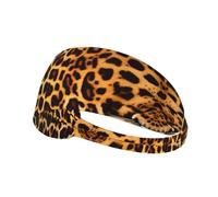 WHJWXC Bandeau élastique à rayures sur motif léopards pour homme et femme, bandeau pour yoga, fitness