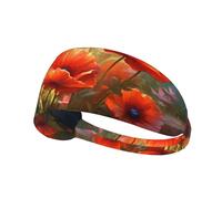 WHJWXC Bandeau élastique de qualité avec imprimé coquelicots en fleurs pour homme et femme