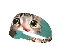 WHJWXC Bandeau élastique pour homme et femme Motif chat curieux Pour yoga fitness