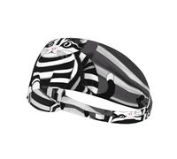 WHJWXC Bandeau élastique pour homme et femme Motif chaton rayé Noir et blanc