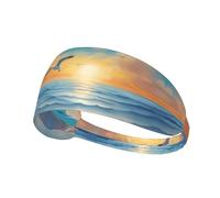 WHJWXC Bandeau élastique pour homme et femme Motif mouettes au bord de la mer