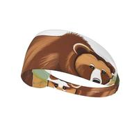 WHJWXC Bandeau élastique pour homme et femme Motif ours marron